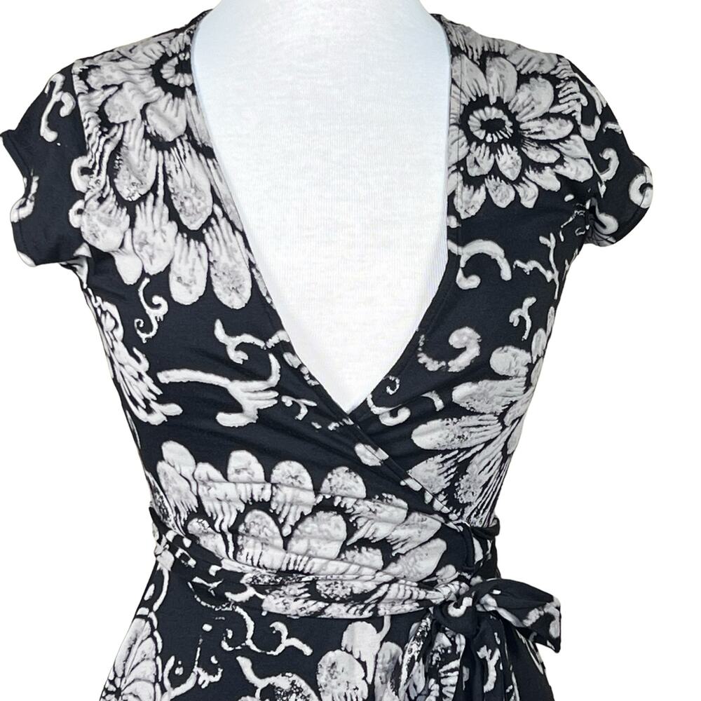 Lucky Brand Women’s Floral Neutral Print Boho Casual Festival Wrap Dress S EUC - Picture 2 of 14